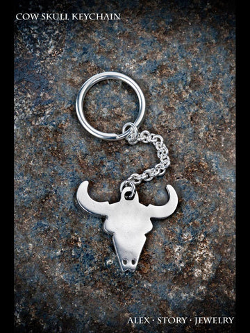 Cow Skull Keychain